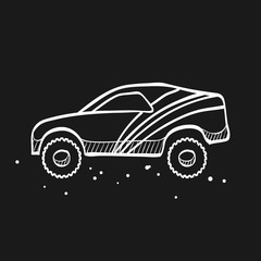 Sketch icon in black - Rally car