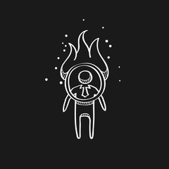 Sketch icon in black - Businessman challenge