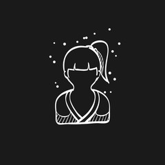 Sketch icon in black - Woman spa