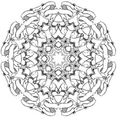 circular pattern, Mandala,Vintage banner ribbon, isolated on white,ink, pen capillary,black and white,coloring books for children and adults,vector illustration,handmade