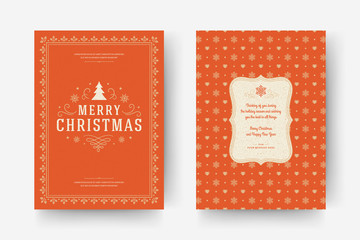 Christmas greeting card design template vector illustration.