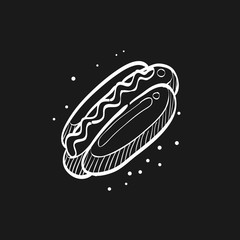 Sketch icon in black - Hot dog