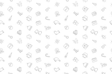 Christmas background from line icon. Linear vector pattern. Vector illustration