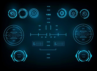 HUD Set elements target. Futuristic virtual graphic touch user interface, target