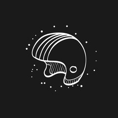 Sketch icon in black - Motorcycle helmet