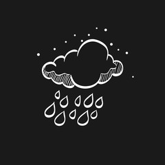 Sketch icon in black - Rain cloud