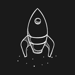 Sketch icon in black - Rocket