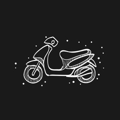 Sketch icon in black - Motorcycle