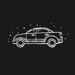 Fototapeta na wymiar Sketch icon in black - Car