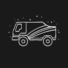 Sketch icon in black - Rally truck