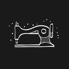 Sketch icon in black - Vintage sewing machine