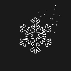 Sketch icon in black - Snowflakes