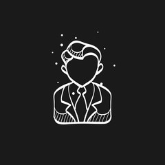 Sketch icon in black - Businessman