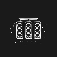 Sketch icon in black - Red light sign