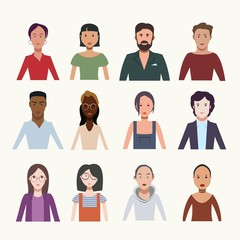 Set of people in flat design