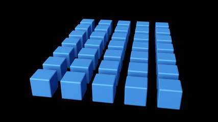 geometric array of blue cube - 3d rendering © JWS