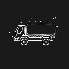 Sketch icon in black - Military truck