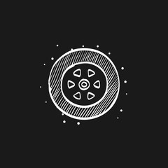 Obraz premium Sketch icon in black - Car tyre