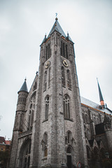 Fototapeta na wymiar Church Saint Anthony of Padua Parish (Eglise Saint Antoine) in Brussels with Gothic style