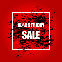 Black Friday Sale Poster with brush. Vector illustration