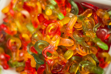 Colorful sweets on a white plate