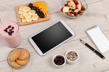Healthy food composition with empty tablet