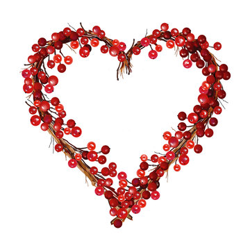 Berry heart wreath