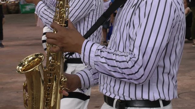 Outdoor saxophone show