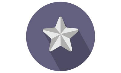 White Star in a circle vector illustration