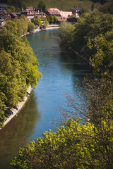 Aare River that runs along Bern Switzerland