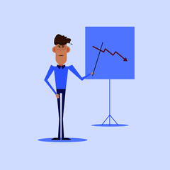 businessman giving a presentation vector for web