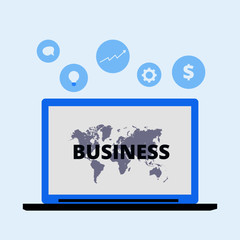 business laptop vector illustration for web