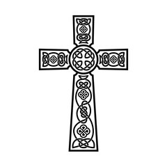Celtic cross ornament on white background