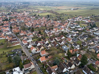 German village drone view