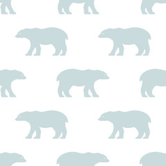 Seamless polar bear pattern. Scandinavian style repetitive wallpaper. Vector background.