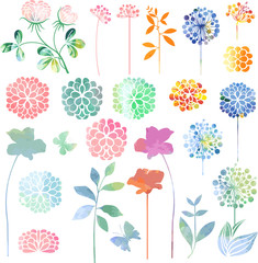 Floral watercolor set - 222614307