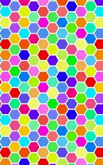 Honeycomb many color, multicolored. Isometric geometry. 3D illustration