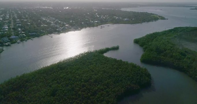 Aerial View of St Lucie River and Stuart Florida