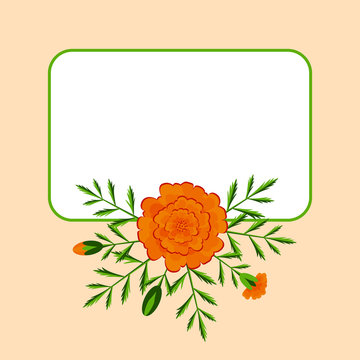 Day of the Dead. Concept of the national Mexican holiday. Place for text. Marigolds - flowers, leaves, buds