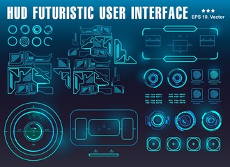 HUD interface futuristic blue virtual graphic touch user interface, target