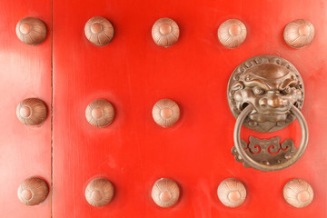 Chinese lion face door knob