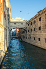 View of the famous Bridge of Sighs in Venice, Italy