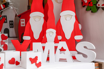 christmas santa Claus and gnomes puppets