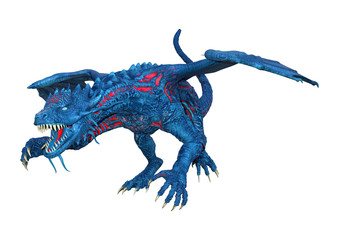 3D Rendering Fantasy Dragon on White