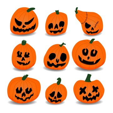 Set of Halloween pumpkins