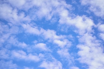 Nature background of blue clouds in blue sky background