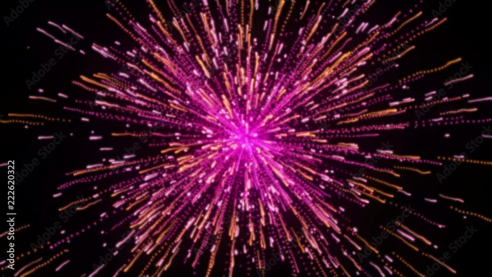 Leinwandbilder Particle Explode Sphere Dot Line Center Splatter Tunnel Flowing Motion For Screensaver, Infographic Background	