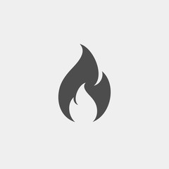 Fire flat vector icon. Flame flat vector icon
