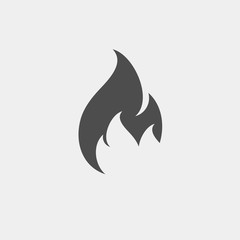 Fire flat vector icon. Flame flat vector icon