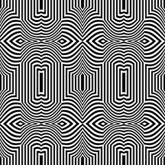 Seamless op art pattern. Striped lines teture.